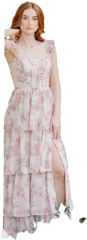 Poppy Chiffon Floral Print Dress | Made To Order - Image 51