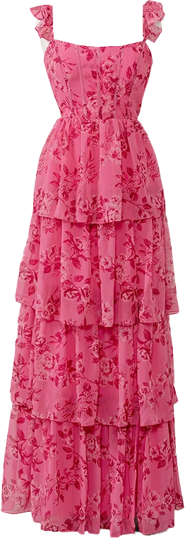 Poppy Chiffon Floral Print Dress | Made To Order - Image 58