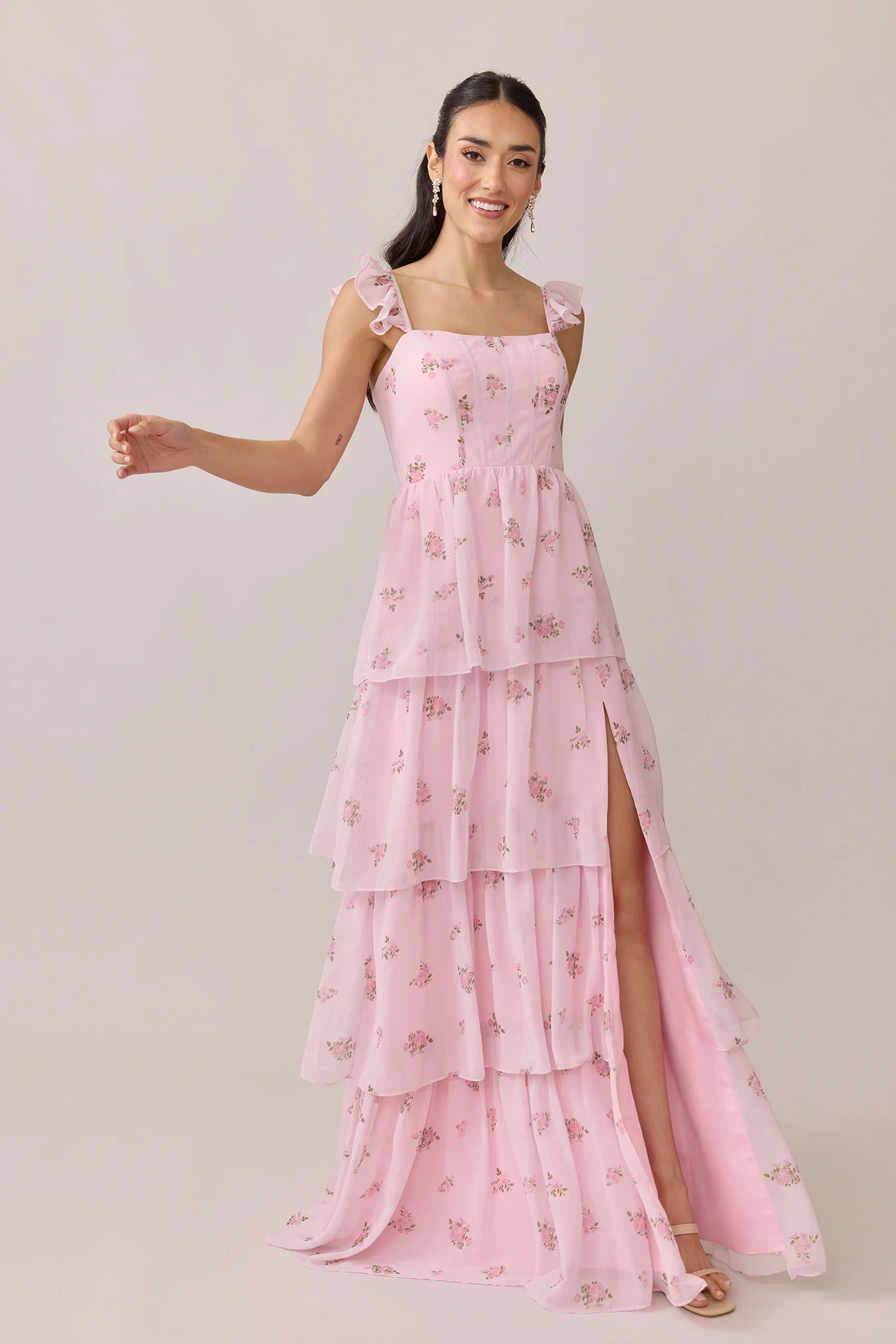 Poppy Chiffon Floral Print Dress | Made To Order - Image 6