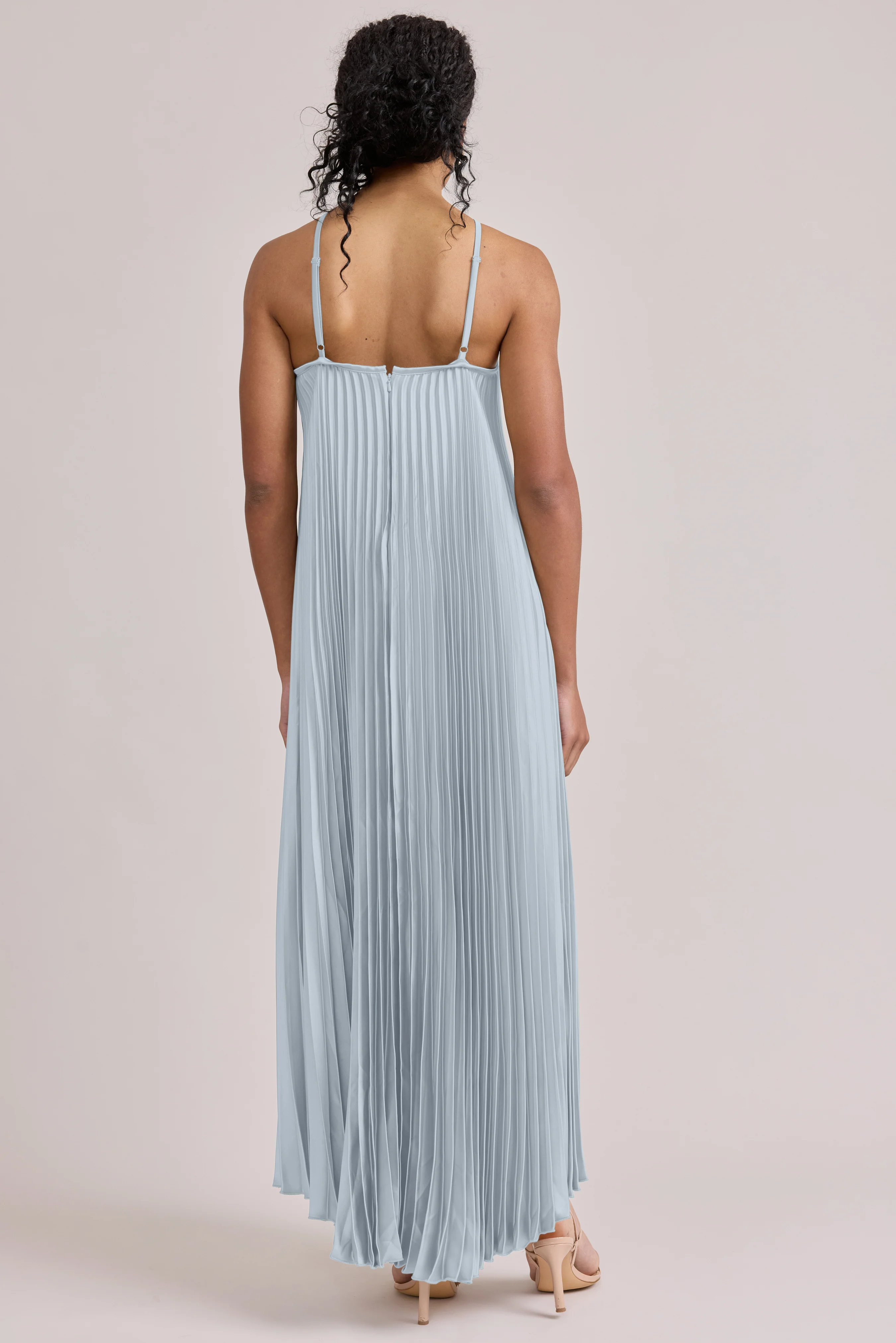 Rayne Satin Pleated Dress | Made To Order - Image 140