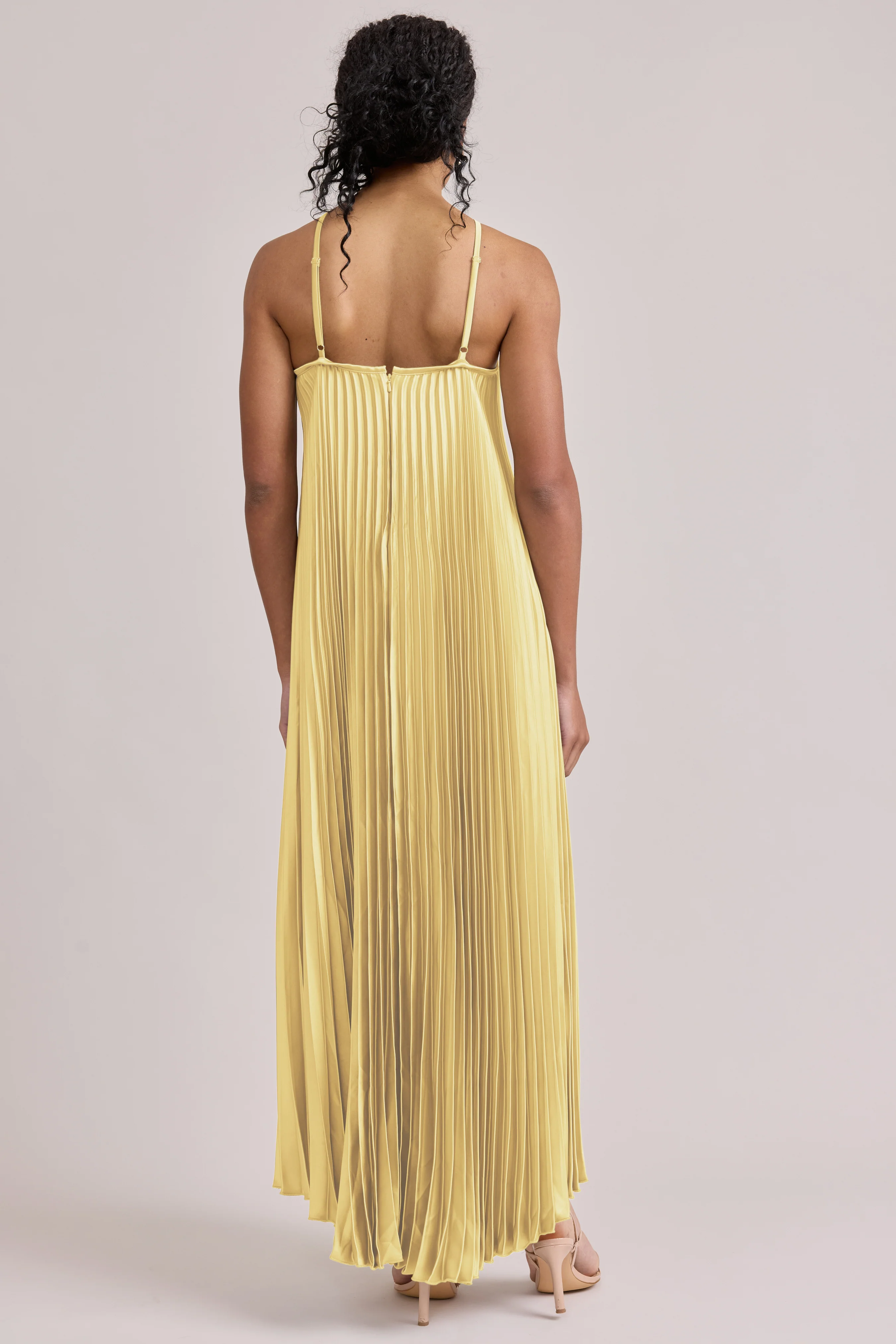 Rayne Satin Pleated Dress | Made To Order - Image 160