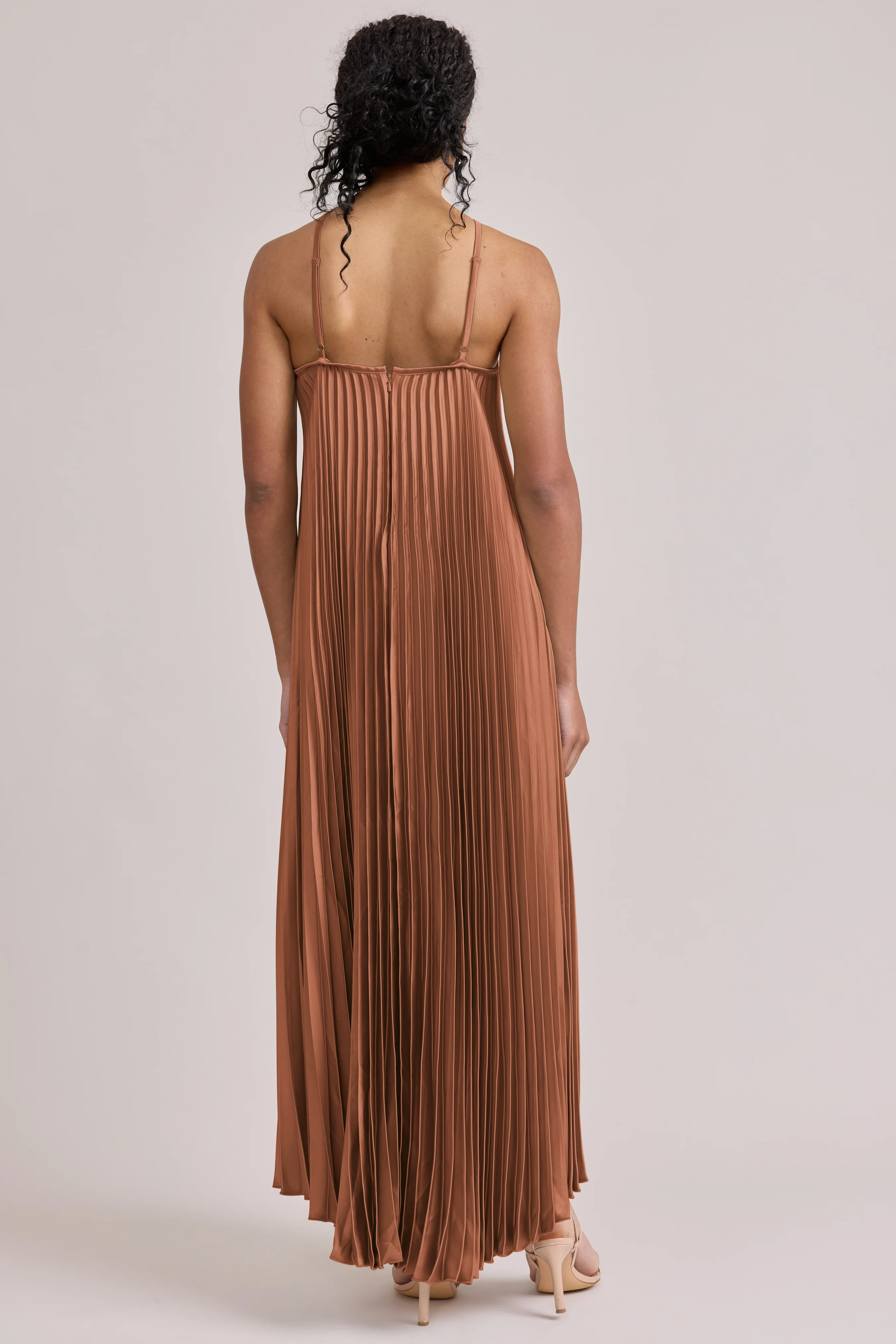 Rayne Satin Pleated Dress | Made To Order - Image 59
