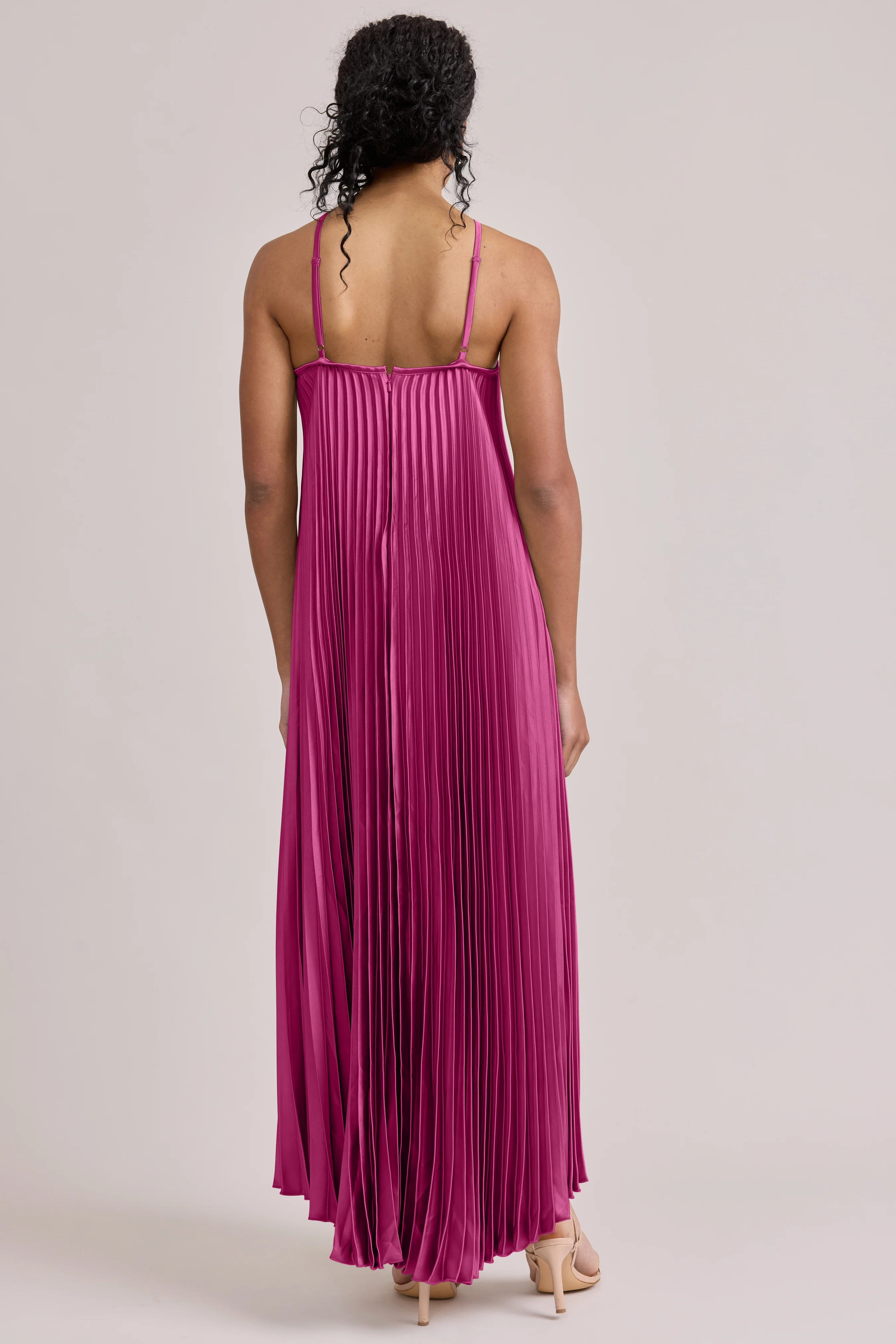 Rayne Satin Pleated Dress | Made To Order - Image 65