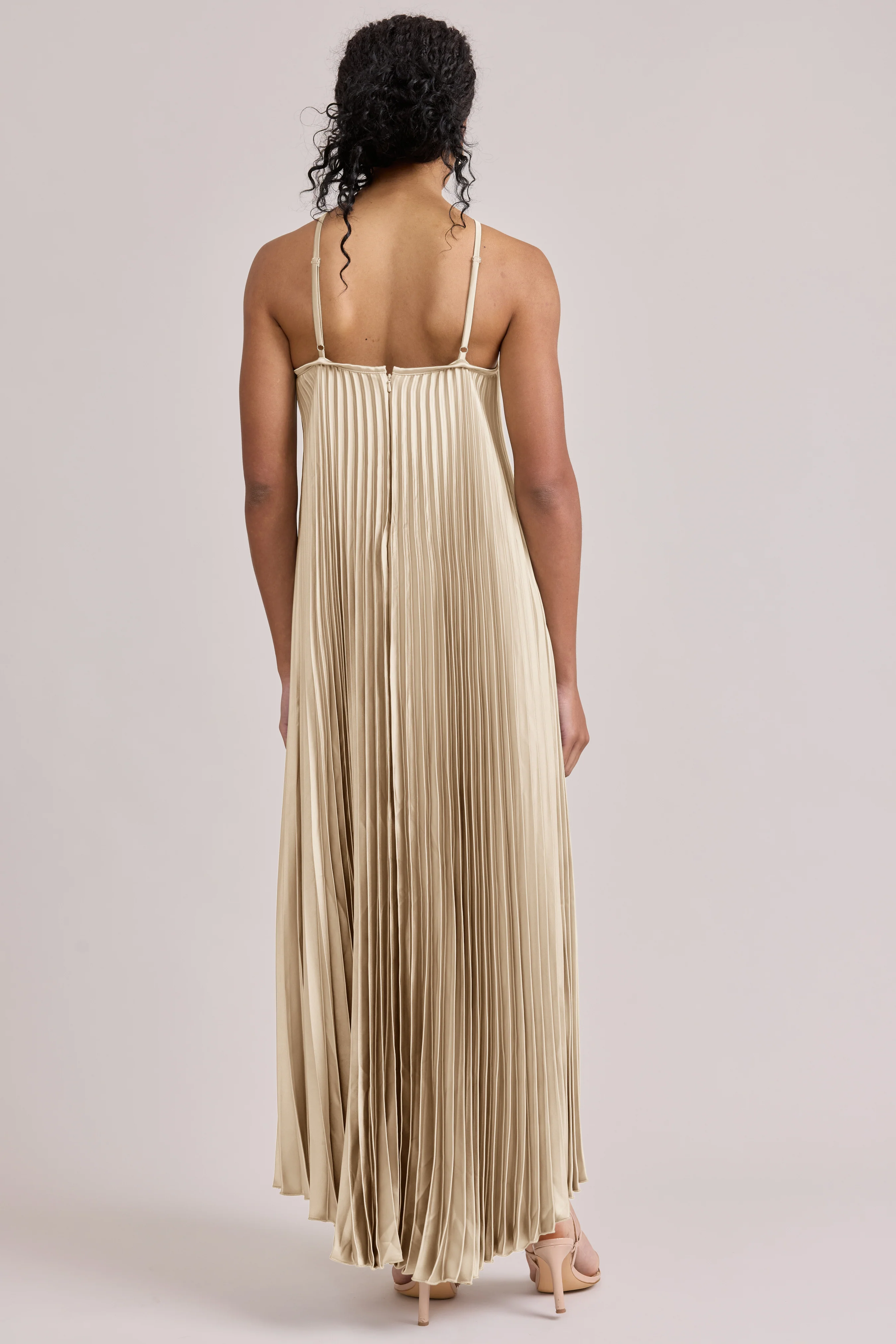 Rayne Satin Pleated Dress | Made To Order - Image 89