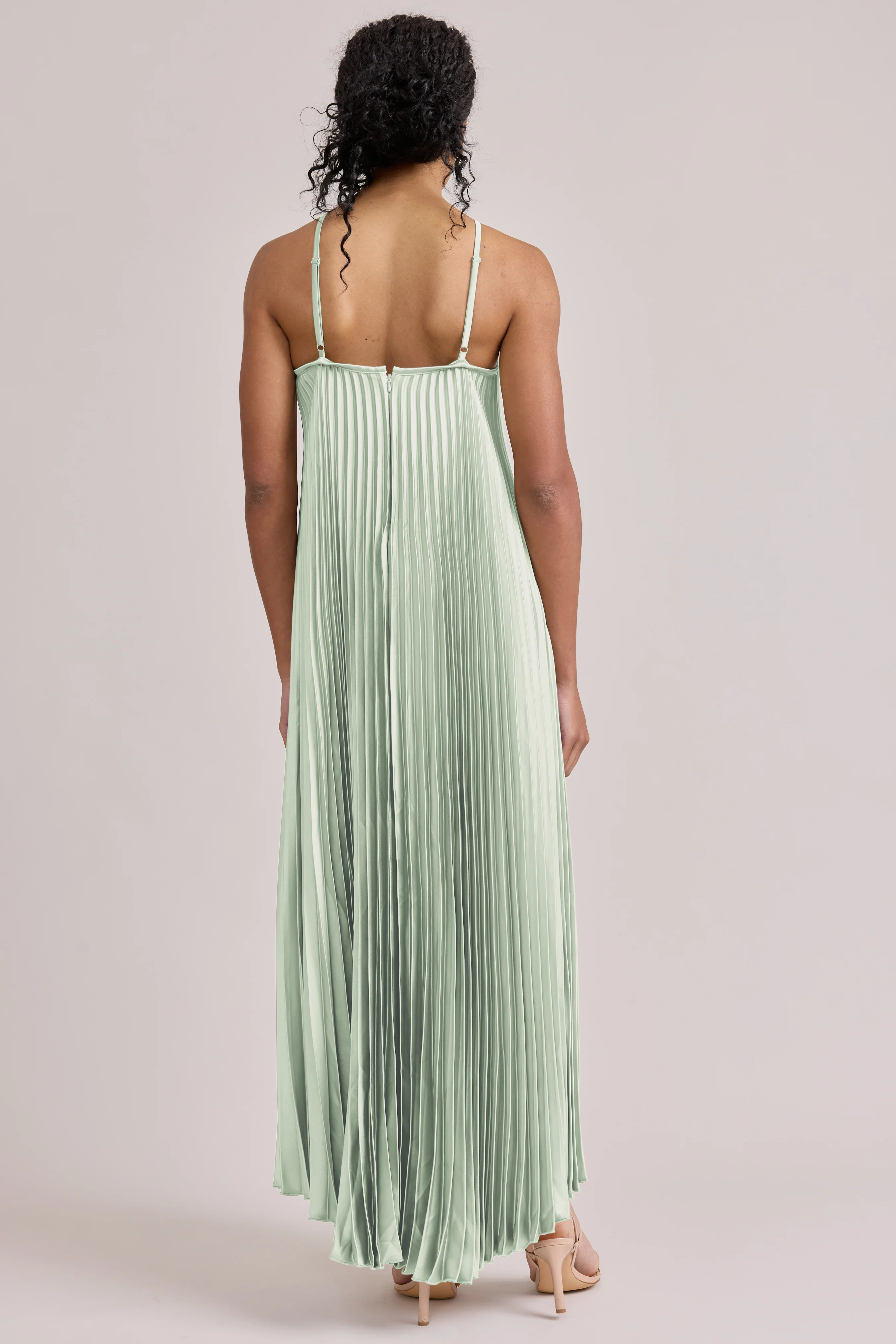 Rayne Satin Pleated Dress | Made To Order - Image 95