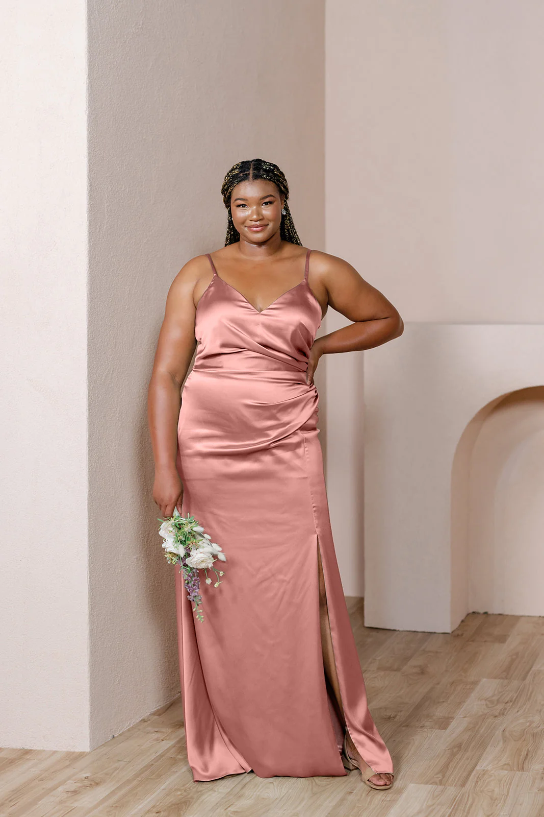 Rory Satin Dress | Ready To Ship | Desert Rose