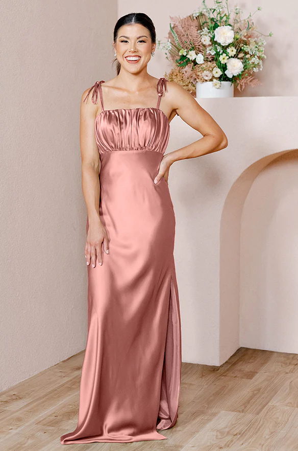 Sample Desert Rose Brooke Satin Dress | Ready To Ship
