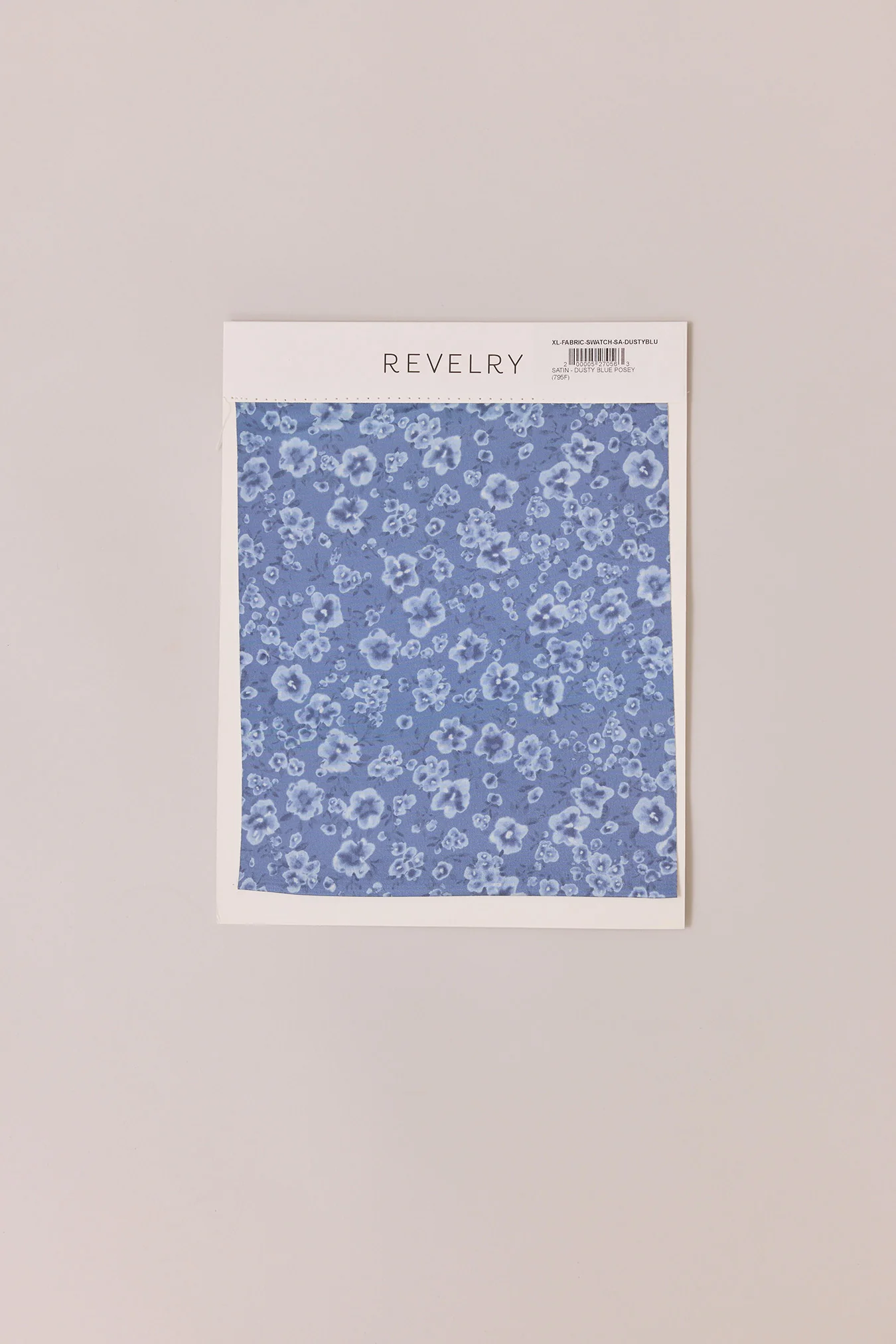 Satin Floral Print Mega Swatch | Ready To Ship | Dusty Blue Posey