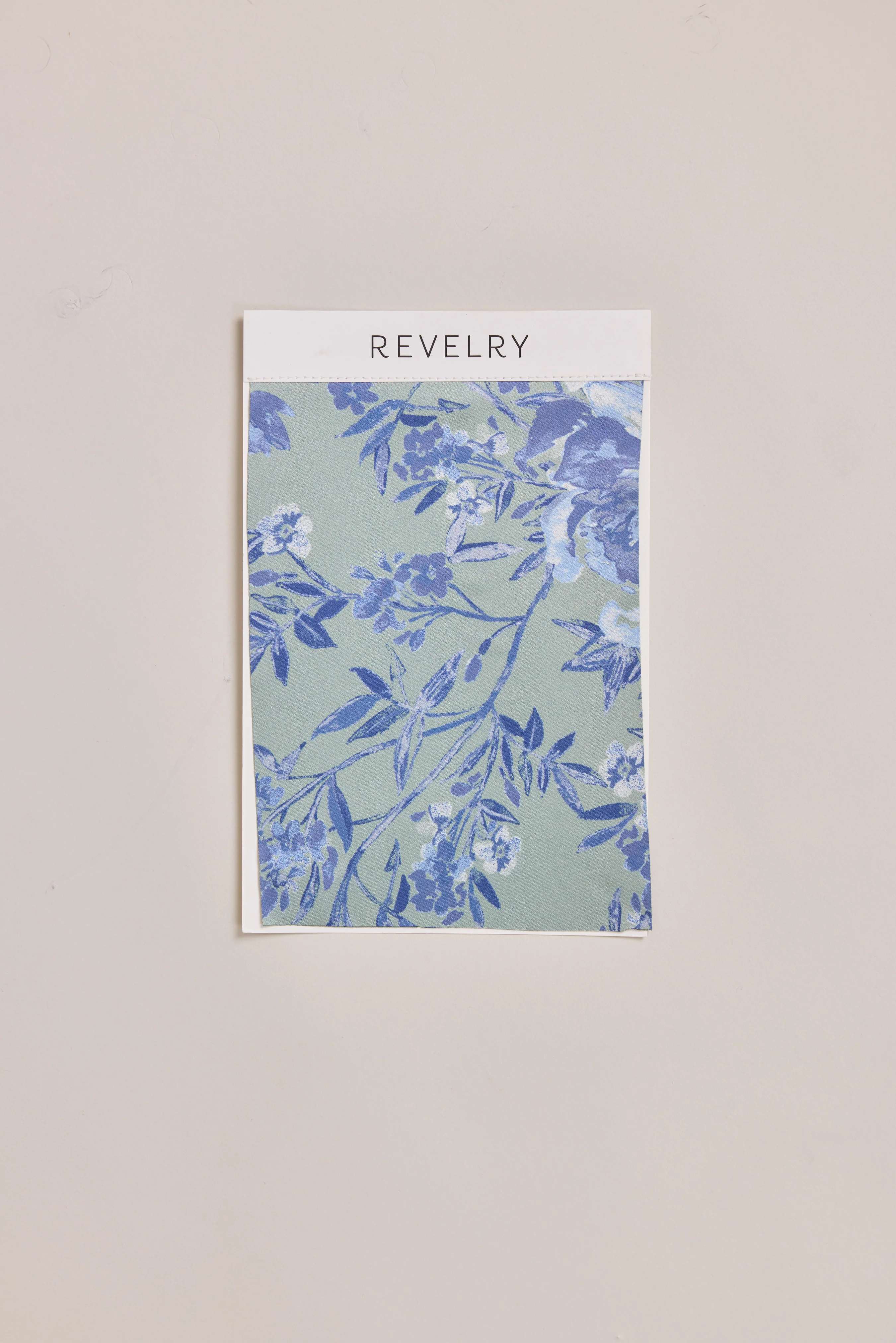 Satin Floral Print Mega Swatch | Ready To Ship | Sage and Sky Blue Meadow Blooms