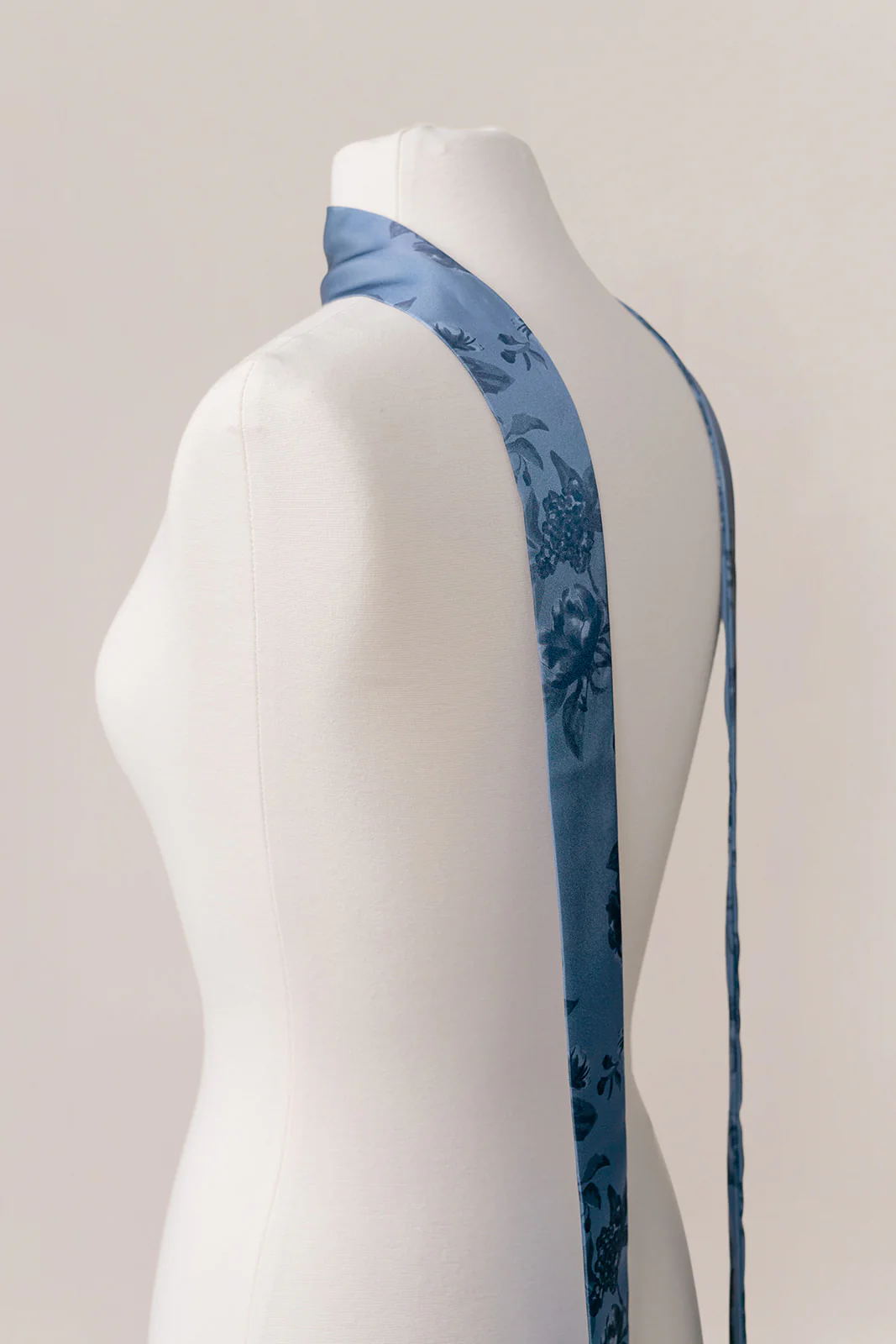 Satin Floral Print Skinny Scarf | Made To Order - Image 16