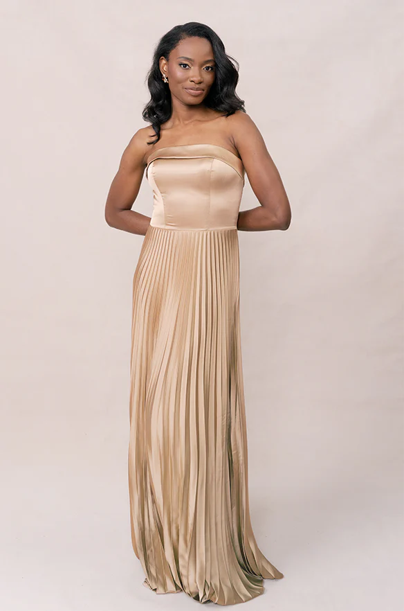 Saylor Satin Pleated Dress | Made To Order - Image 52