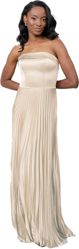 Saylor Satin Pleated Dress | Made To Order - Image 99