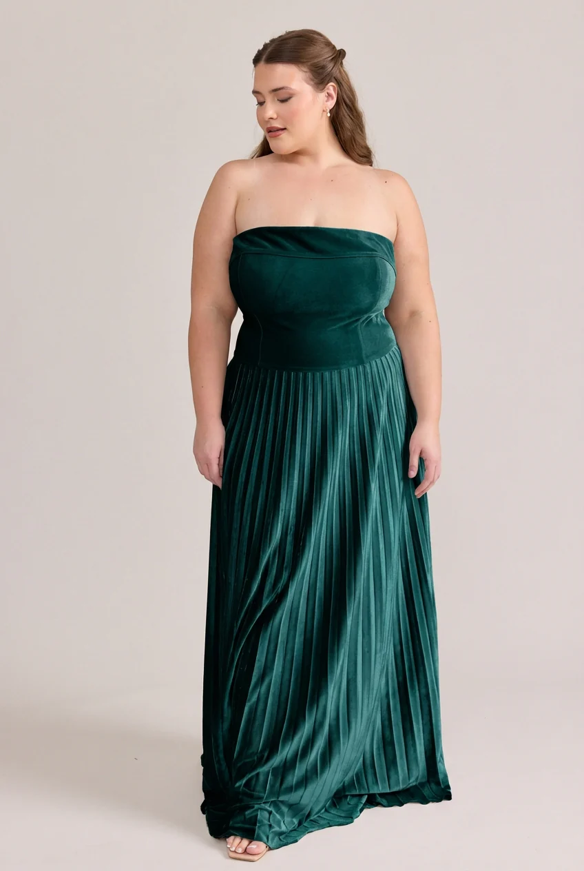 Saylor Velvet Pleated Dress | Made To Order - Image 71