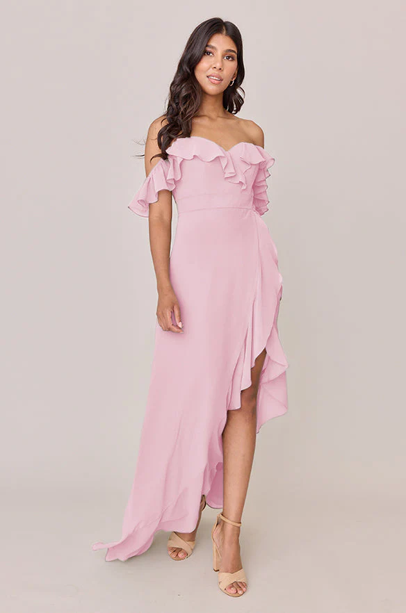 Scarlet Chiffon Dress | Made To Order - Image 151