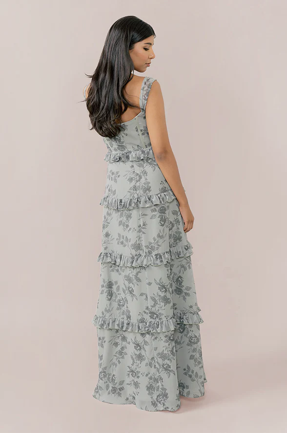 Sloane Chiffon Floral Print Dress | Made To Order - Image 15