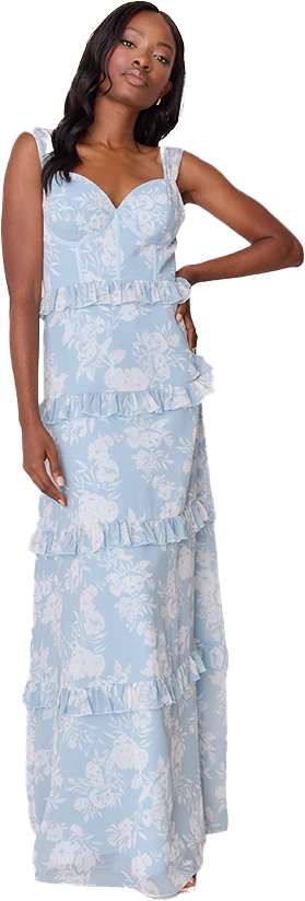 Sloane Chiffon Floral Print Dress | Made To Order - Image 45