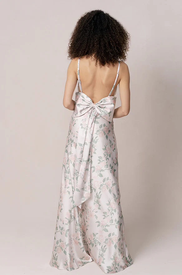 Steph Satin Floral Print Dress | Made To Order - Image 27