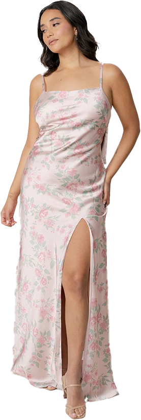 Steph Satin Floral Print Dress | Made To Order - Image 58