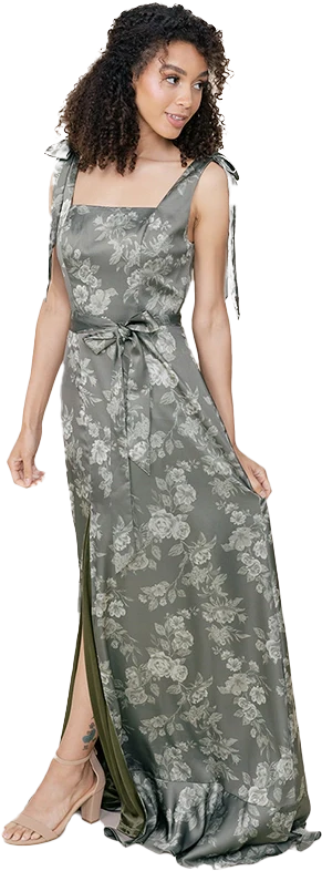 Stevie Satin Floral Print Dress | Made To Order - Image 44