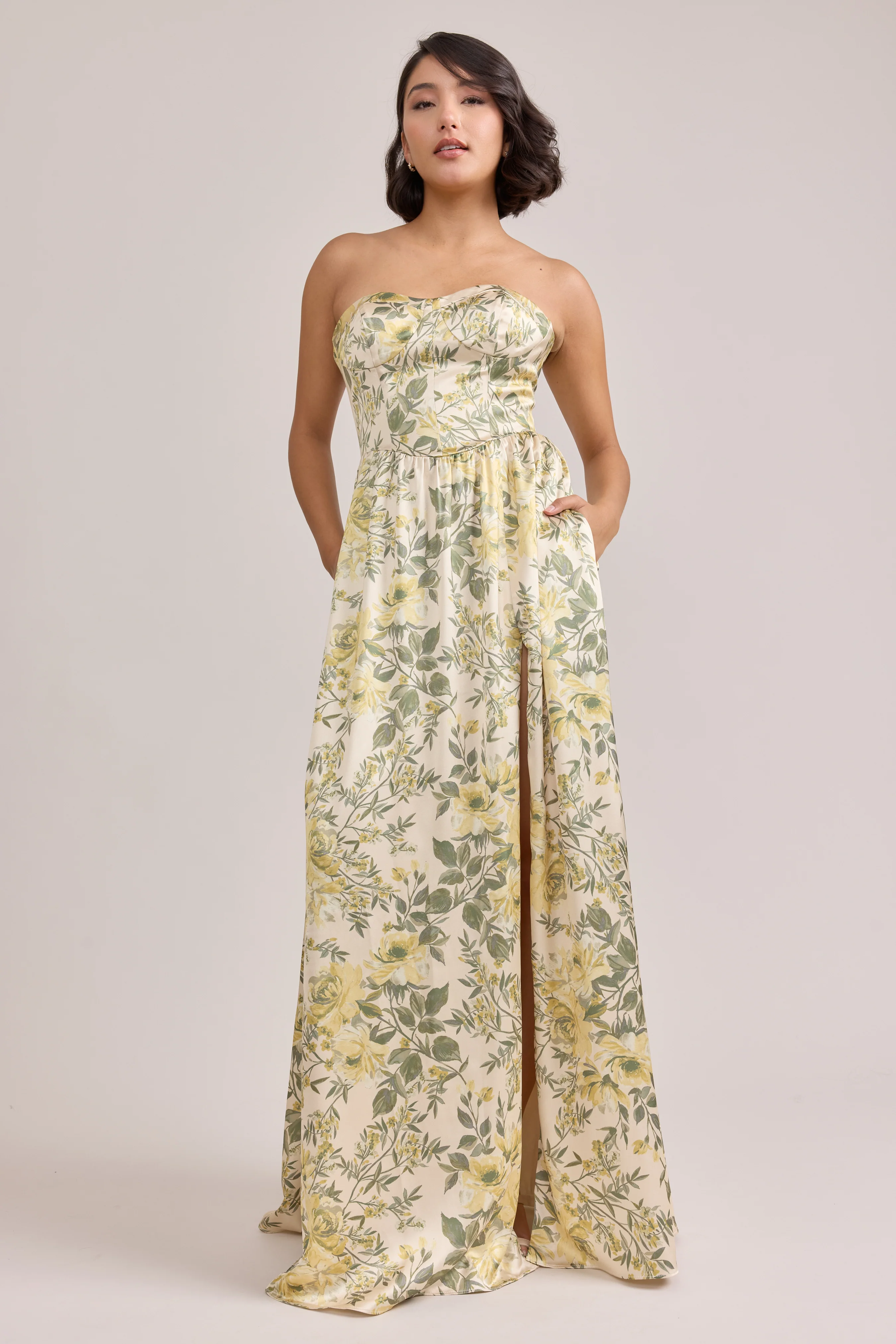Sydney Satin Floral Print Dress | Made To Order - Image 9