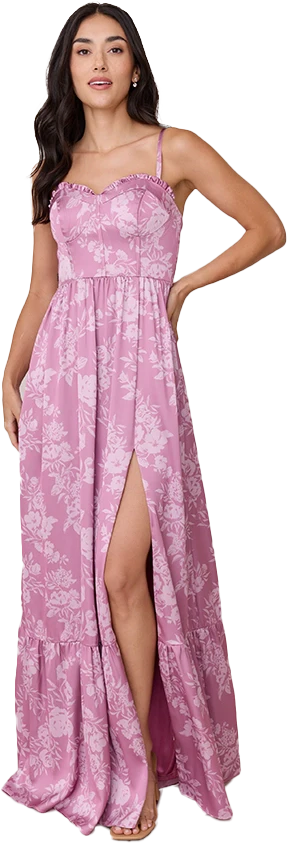 Valentina Satin Floral Print Dress | Made To Order - Image 64