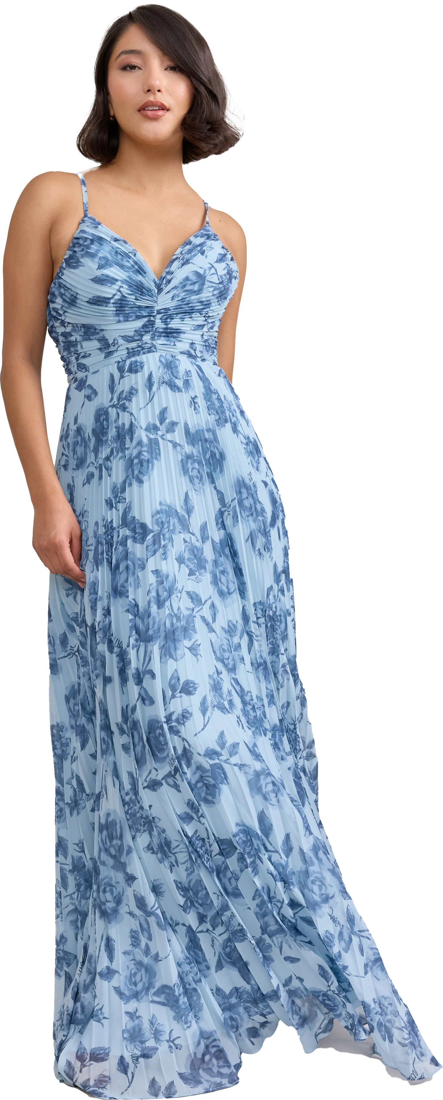Vivian Chiffon Pleated Floral Print Dress | Made To Order - Image 50