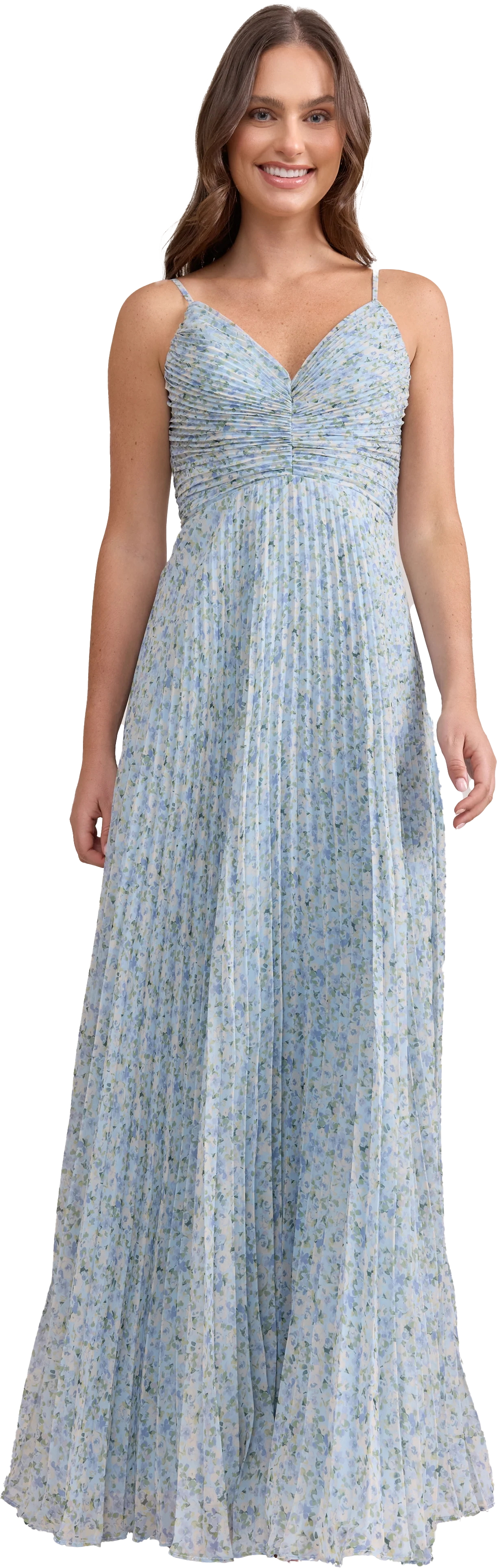 Vivian Chiffon Pleated Floral Print Dress | Made To Order - Image 51