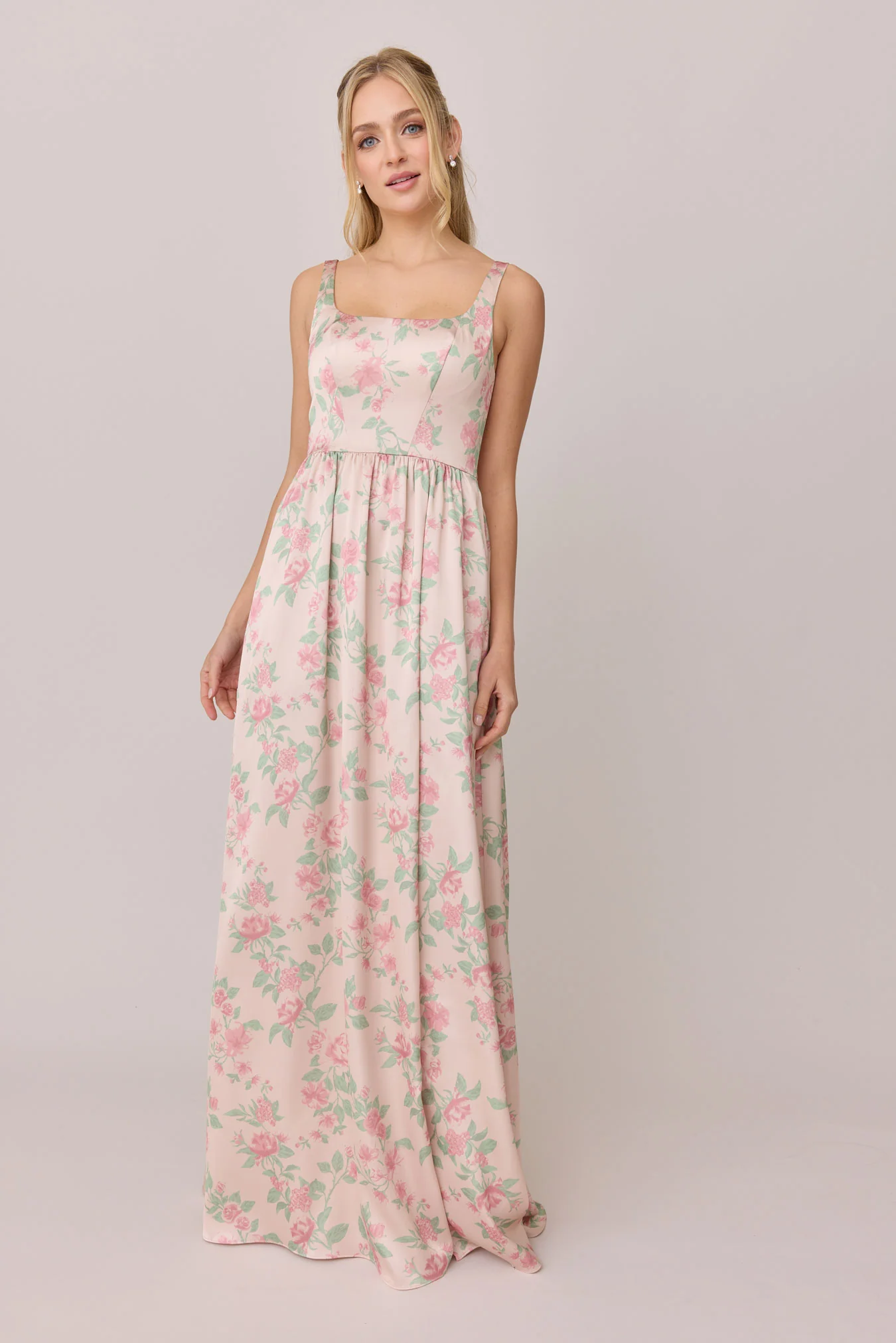 Whitney Satin Floral Print Dress | Made To Order - Image 72